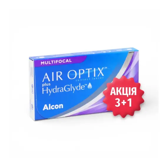 Контактные линзы Air Optix plus HydraGlyde Multifocal  — набор 4 линзы по цене 3