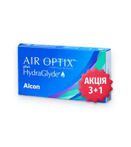 Контактные линзы Air Optix plus HydraGlyde (месяц) 4 линзы по цене 3