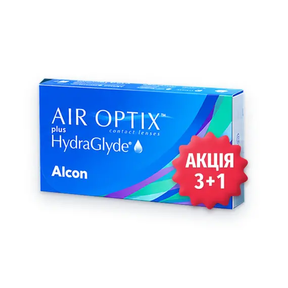 Контактные линзы Air Optix plus HydraGlyde (месяц) 4 линзы по цене 3