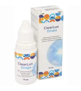 Краплі для очей ClearLux Drops 15 мл з гіалуроновою кислотою 0,2% (для м’яких і жорстких лінз) — Esoform