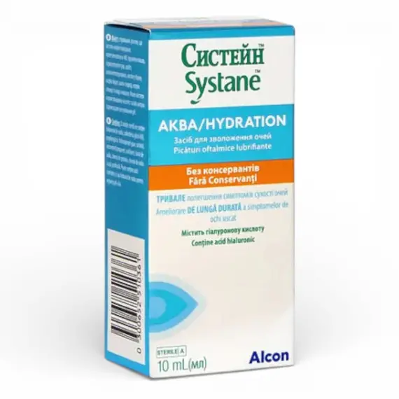 Краплі для очей Systane Aqua без консервантів з гіалуроновою кислотою 10 мл (для лінз) — Alcon