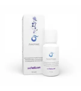 Розчин для промивання очей Schalcon ЛАКРІМЕ «Ромашка та волошка» 15 мл (для м’яких і жорстких лінз)