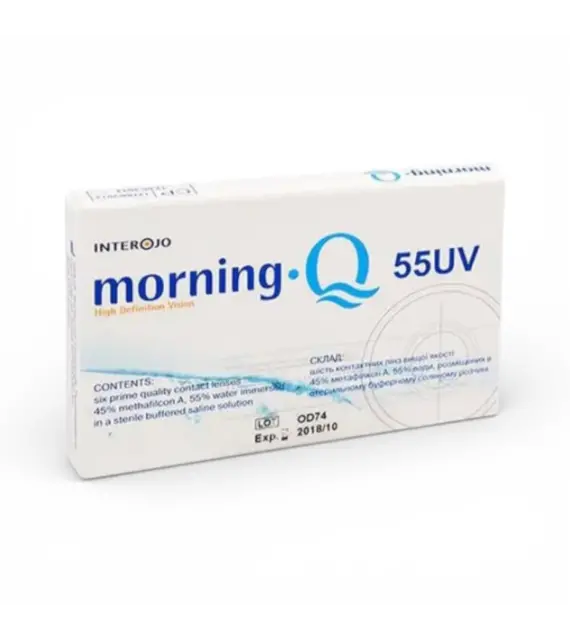 Контактні лінзи Interojo Morning Q 55UV 1 шт (щомісячні, гідрогелеві, UV)