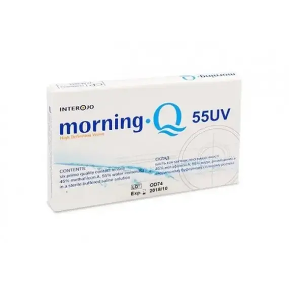 Контактні лінзи Interojo Morning Q 55UV 1 шт (щомісячні, гідрогелеві, UV)