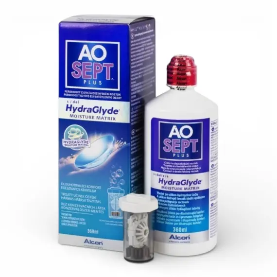 Розчин для контактних лінз Alcon AOSept Plus HydraGlyde 360 мл — пероксидна система